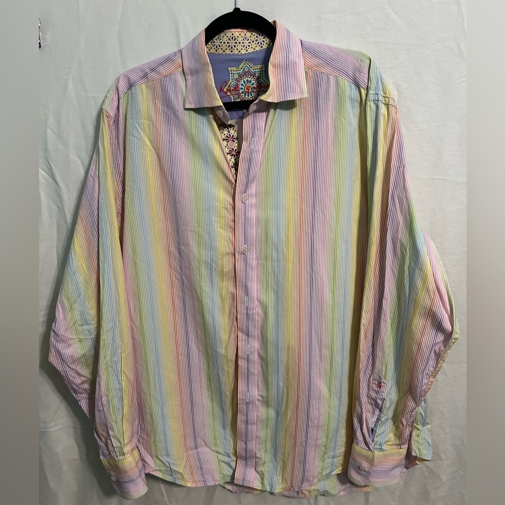 Robert Graham Arabesque Spanish Tile Flip Cuff Button Down Shirt Mens Size XL